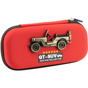 Пенал Cool For School з металевою аплікацією 1 відділення Червоний (QT-5794-Red) зображення 1