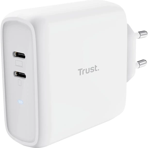 Зарядний пристрій Trust Maxo 65W 2xUSB-C PD white (25381_TRUST) зображення 1