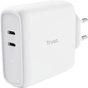 Зарядний пристрій Trust Maxo 65W 2xUSB-C PD white (25381_TRUST) - зменшене зображення 1