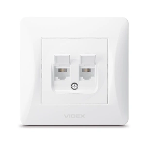 Телефонна розетка Videx BINERA CAT3 + CAT3 подвійна (BINERA CAT3+CAT3 двойная) изображение 1