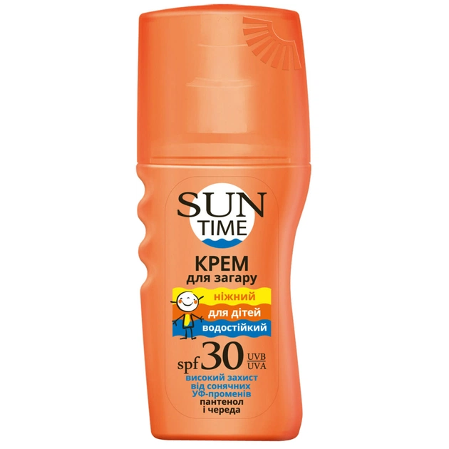 Засіб для засмаги Біокон Sun Time SPF 30 Ніжний крем для дітей 150 мл (4820064561899) - зображення 1