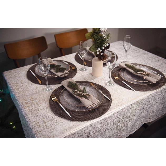 Скатертина Ardesto Shine 100% поліестер, золотавий 120х140 см (ART07SG) - picture 2