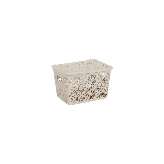 Кошик для зберігання Violet House 0402 №2 Ажур з кришкою Cappuccino 7 л (0402 №2 Ажур CAP з/кр. 7 л) - изображение 1