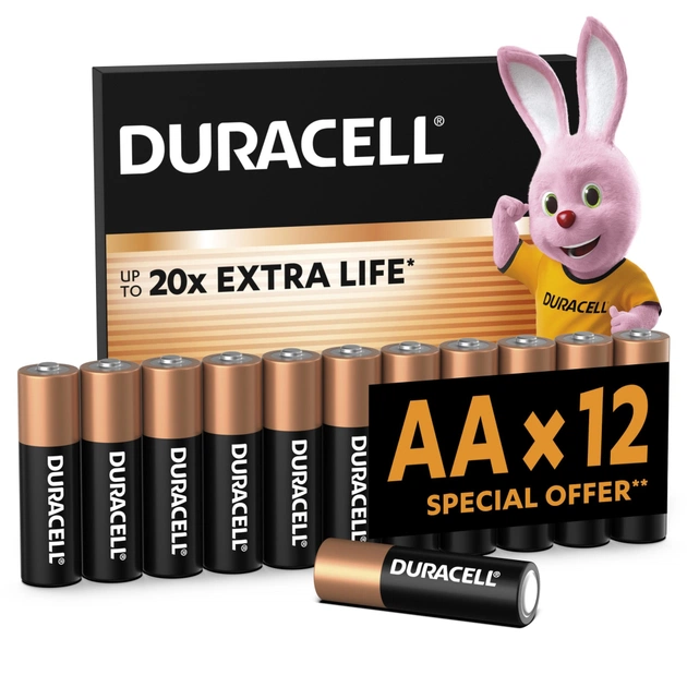 Батарейка Duracell AA лужні 12 шт. в упаковці (5000394006546 / 81551275) - изображение 1