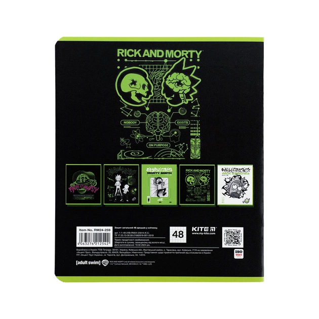 Зошит Kite Rick and Morty 48 аркушів, клітинка (RM24-259) - зображення 10