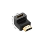Перехідник HDMI M to HDMI F 90° corner Down HD112 black Ugreen (20109) - зменшене зображення 4