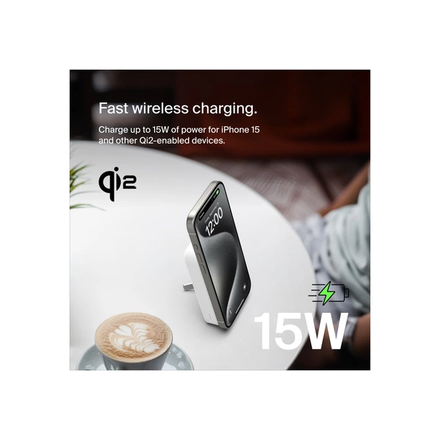 Батарея універсальна Belkin 8000mAh MagSafe Wireless Qi2 White (BPD007BTWH) - picture 6