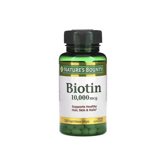 Вітамін Nature's Bounty Біотин швидкого вивільнення, 10000 мкг, Biotin, 120 гелевих (NRT-51697) - зображення 1