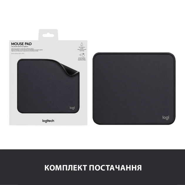 Килимок для мишки Logitech Mouse Pad Studio Series Graphite (956-000049) - picture 8