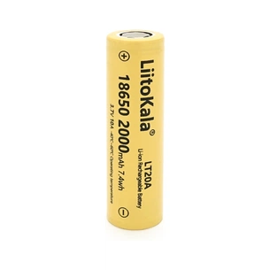 Акумулятор 18650 2000mah (1900-2000mah), 3.7V(2.75-4.2V), Yellow Liitokala (Lii-LT20A) зображення 1