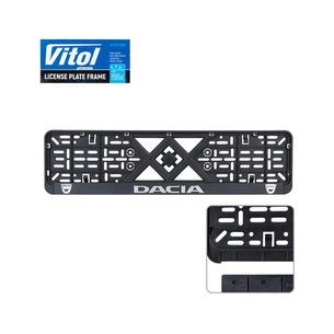 Рамка номерного знака Vitol з рельєфним написом DACIA (RN-VCH-15650-SR-DC-BN) изображение 1