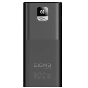 Батарея універсальна Sigma X-power SI50A6QLX 50000mAh, PD/100W, LED, cable 100w, black (4827798741313) зображення 1