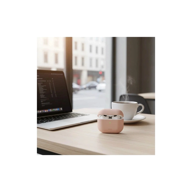Чохол для навушників Uniq Lino AirPods 4 Silicone Pink Blush (8886463691380) - picture 4