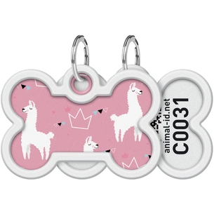 Адресник для тварин WAUDOG Smart ID з QR паспортом "Лами", кістка 40х28 мм (0640-0217) изображение 1