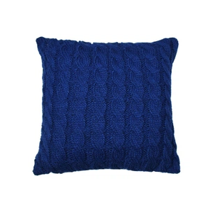 Подушка Прованс в'язана декоративна Коси синя 33х33 см (027421) зображення 1