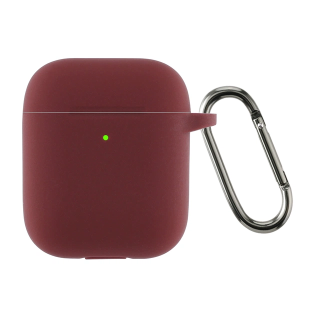 Чехол для наушников Armorstandart Ultrathin Silicone Case With Hook для Apple AirPods 2 Burgundy (ARM59680) - изображение 1