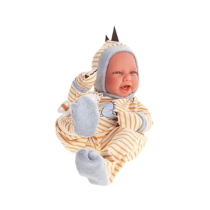 Пупс Antonio Juan Новонароджений Карло в піжамі-динозаври з вініловим тілом 42 см (50158) зображення 1
