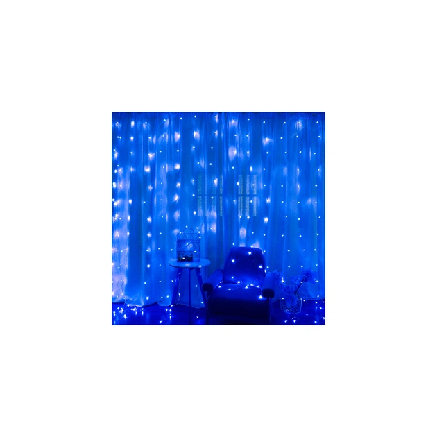 Гирлянда Voltronic Штора Водопад Blue 240 LED, 3*2 м, 220V, прозора (GAR240LED-Blue) - изображение 1
