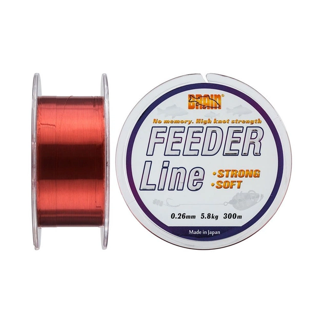 Волосінь Brain fishing Feeder 300m 0,26mm #2.5, 5.8kg, 12.8lb, copper (1858.70.05) - изображение 1