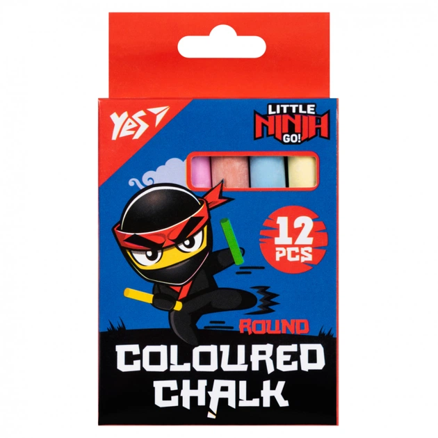 Крейда Yes кольорова Ninja 12 шт кругла (400518) - picture 1
