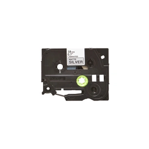 Стрічка для принтера етикеток UKRMARK B-TM941P, 18мм х 8м, black on matte silver, совместимая с TZeM941, ламинированная (900502) зображення 1