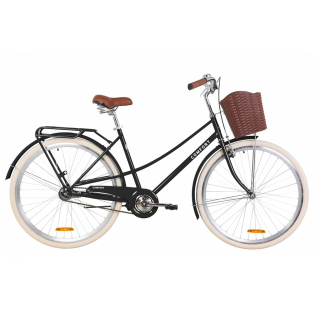 Велосипед Дорожник 28" COMFORT FEMALE рама-19,5" St 2020 чорний, багажник + кошик (OPS-D-28-162) - изображение 1