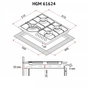 Варочна поверхня Perfelli HGM 61624 WH - зменшене зображення 9