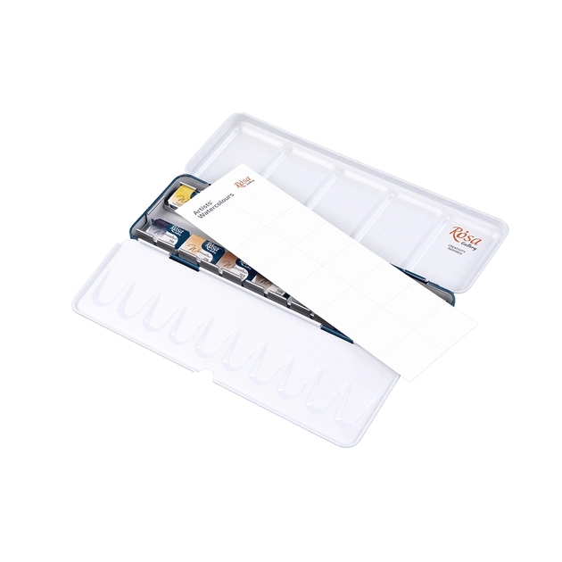 Акварельні фарби Rosa Gallery Portrait, в металевому пеналі, 14 кол., кювета (4823098539766) - picture 5