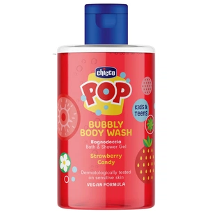 Дитячий гель для душу Chicco "Pop" "Strawberry Candy" від 6 років, 300 мл (8058664180110) (12370.00) зображення 1