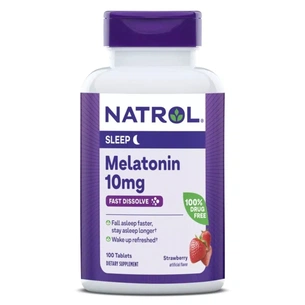 Амінокислота Natrol Мелатонін швидкорозчинний, 10 мг, смак полуниці, Melatonin (NTL-07150) зображення 1
