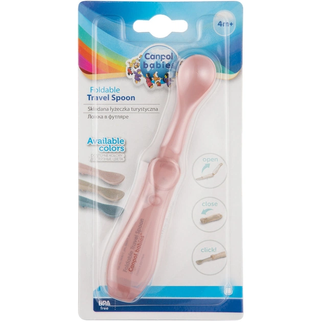 Набір дитячого посуду Canpol babies Ложечка cкладна дорожня - рожева (56/611_pin) - picture 5