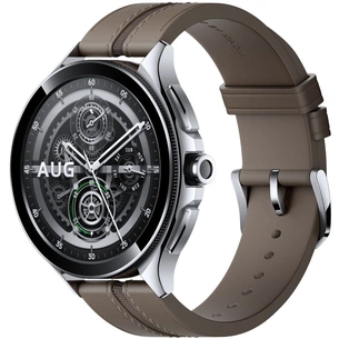 Смарт-годинник Xiaomi Watch 2 Pro 4G LTE Silver Case with Brown Leather Strap (1006734) зображення 1