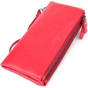 Гаманець ST Leather Шкіряний на три відділення Червоний (23109) зображення 1