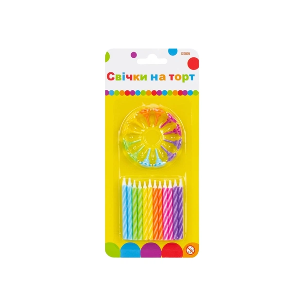 Свеча Maxi 24 шт на торт; 12 підставок для свічок (MX620100.C09) - изображение 1