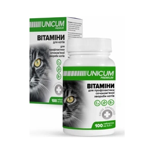 Вітаміни для котів Unicum PREMIUM для профілактики сечокам'яної хвороби 100 табл. (4820150202606) изображение 1