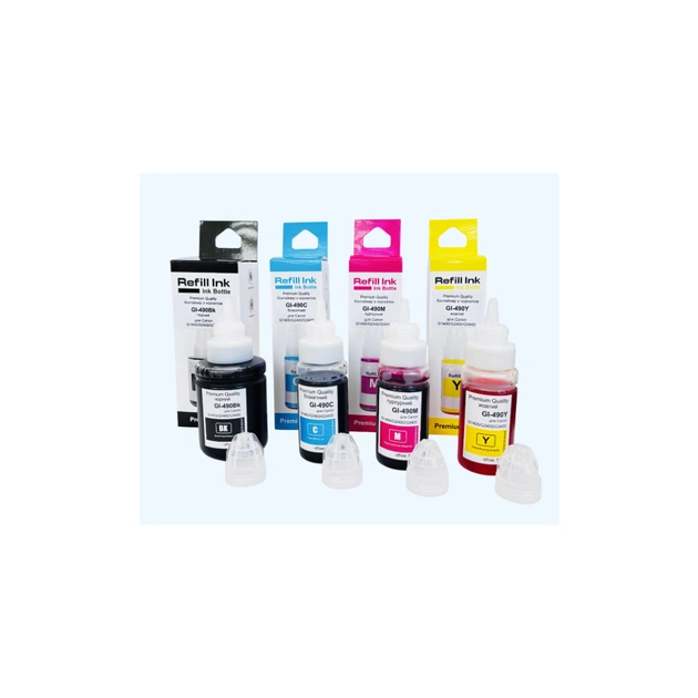 Чернила Premium Quality Canon GI-490 SET B135ml, C/M/Y 70ml (70264942) - изображение 1