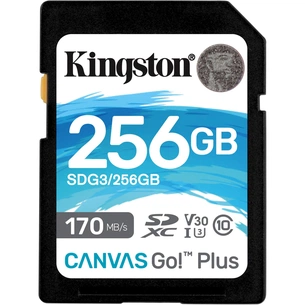 Карта пам'яті Kingston 256GB SDXC class 10 UHS-I U3 Canvas Go Plus (SDG3/256GB) зображення 1