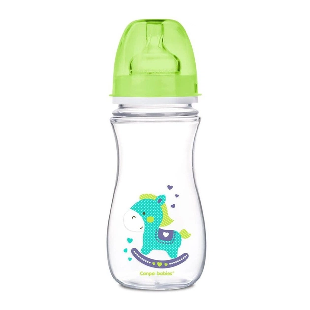 Пляшечка для годування Canpol babies Easystart Кольорові звірята 300 мл Бірюзова (35/204) - зображення 1
