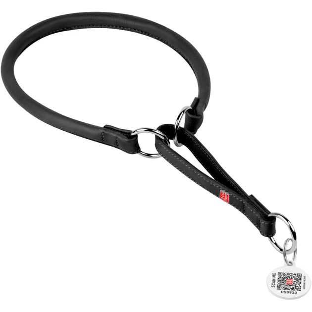 Ошейник для животных WAUDOG Soft с QR паспортом, круглый, Ш 13 мм Д 51-60 см черный (75331) - изображение 1