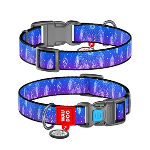 Нашийник для тварин WAUDOG Nylon з QR паспортом "Ловець снів" пластиковий фастекс XXL (284-0063) зображення 1