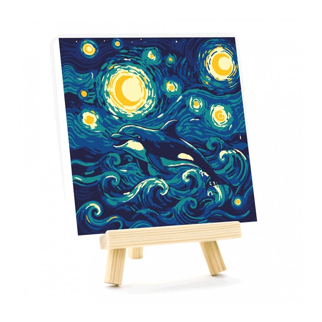 Картина по номерам Rosa Танець дельфіна, 15х15см, з мольбертом (4823098548614) - picture 2