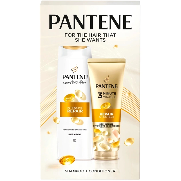 Набір косметики Pantene Pro-V Інтенсивне відновлення Шампунь 400 мл + Бальзам-ополіскувач 220 мл (8006530042369) - picture 1