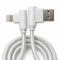 Дата кабель USB 2.0 AM to Lightning 1.0m 2.4A textile 90° corner white XoKo (XK-CTL-005-WH) - зменшене зображення 1