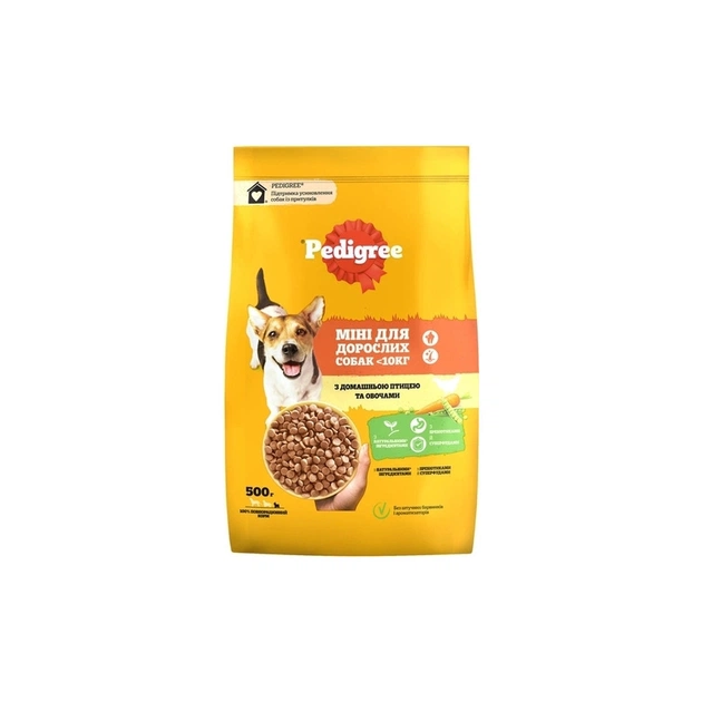 Сухой корм для собак Pedigree для малых пород с птицей и овощами 500 г (5998749143360) - изображение 1