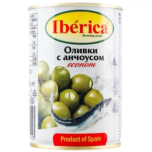 Овочева консервація Iberica Оливки фаршировані анчоусом 280 г (8436024298413) зображення 1