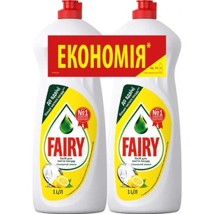 Засіб для ручного миття посуду Fairy Лимон 1 л х 2 шт. (8001841738642) зображення 1
