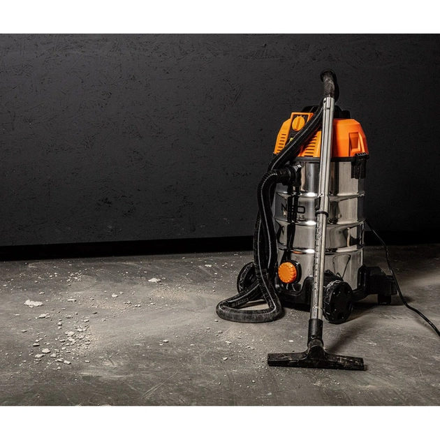 Пилосос будівельний Neo Tools 1600Вт, 18 кПа, 35л, HEPA, колеса, 7.5кг (04-739) - picture 4