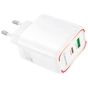 Зарядний пристрій BOROFONE BA89A Destello 1xUSB-C PD30W + 1xUSB QC3.0 White (6941991119361) - зменшене зображення 2