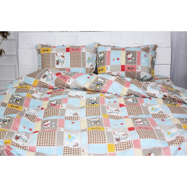 Постільна білизна MirSon Бязь Ranforce Elite 17-0501 Hello kitty Сімейна 160x220 (2200004733234) - изображение 1