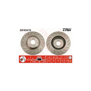 Гальмівний диск TRW DF4341S зображення 1